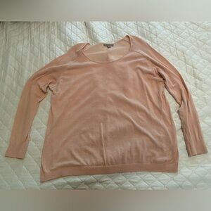 ✨ ONE A Light Pink Shaker Knit Pullover Sweater with Sheer Back ✨